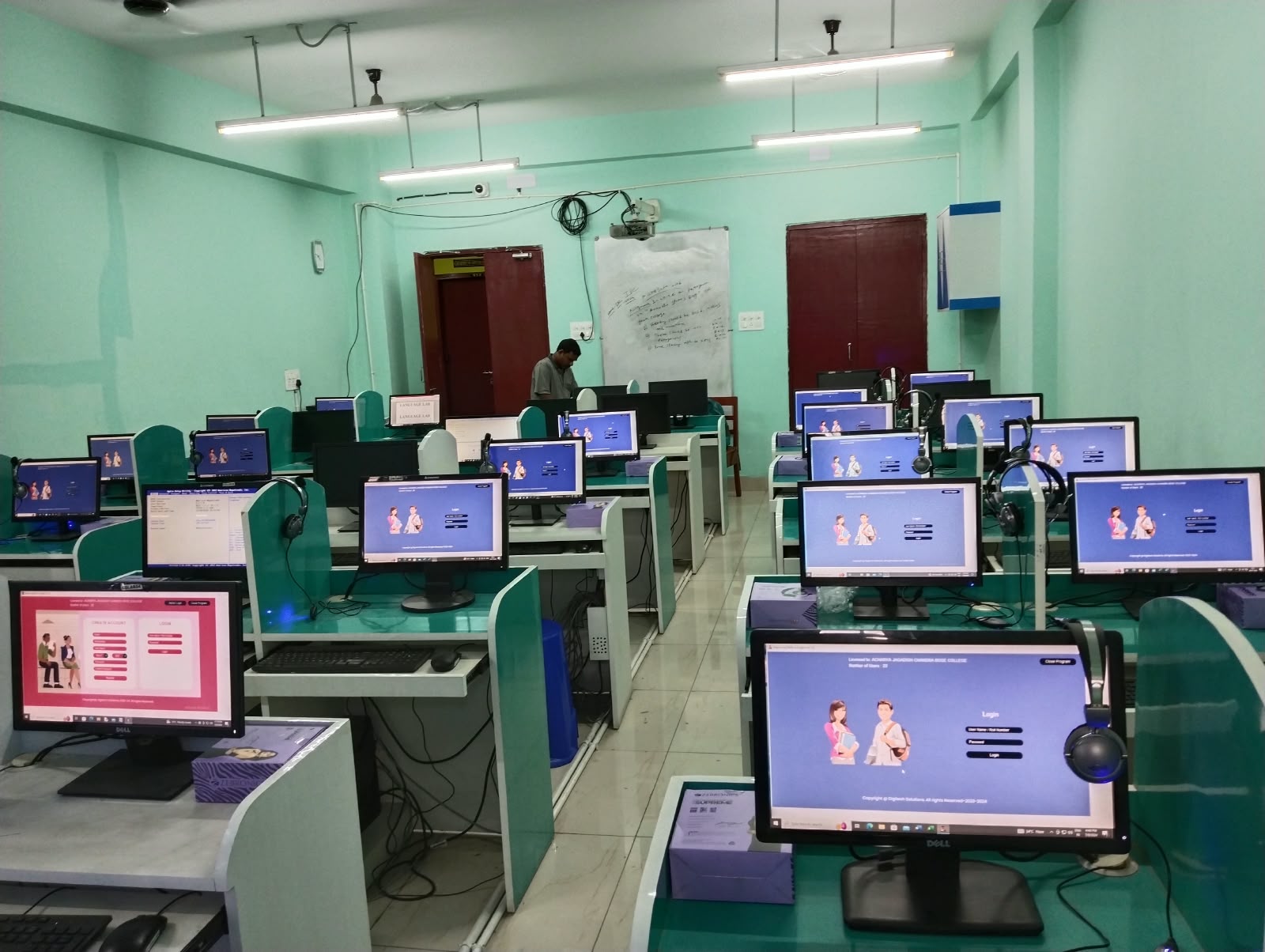 Student workstations at AJC Bose College