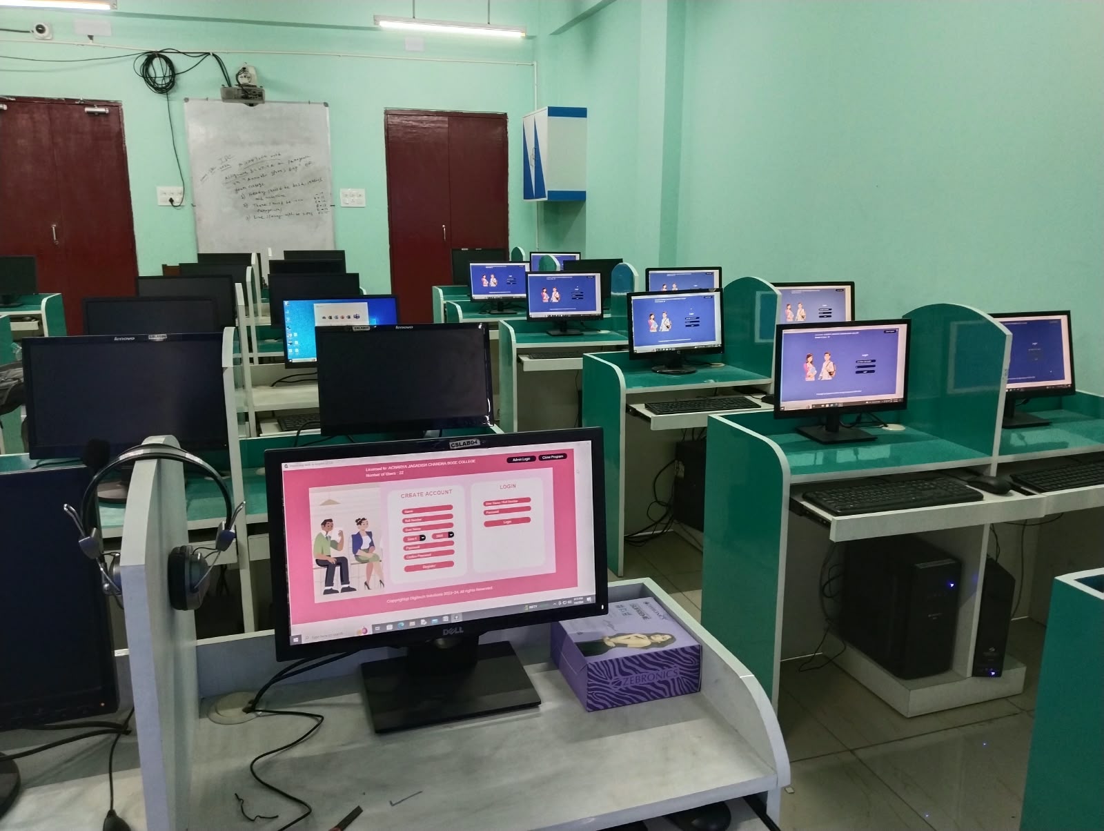 Classroom view at AJC Bose College
